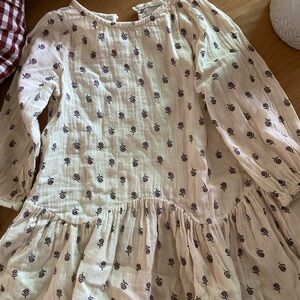 H&M Cream Dress with Black Floral Pattern